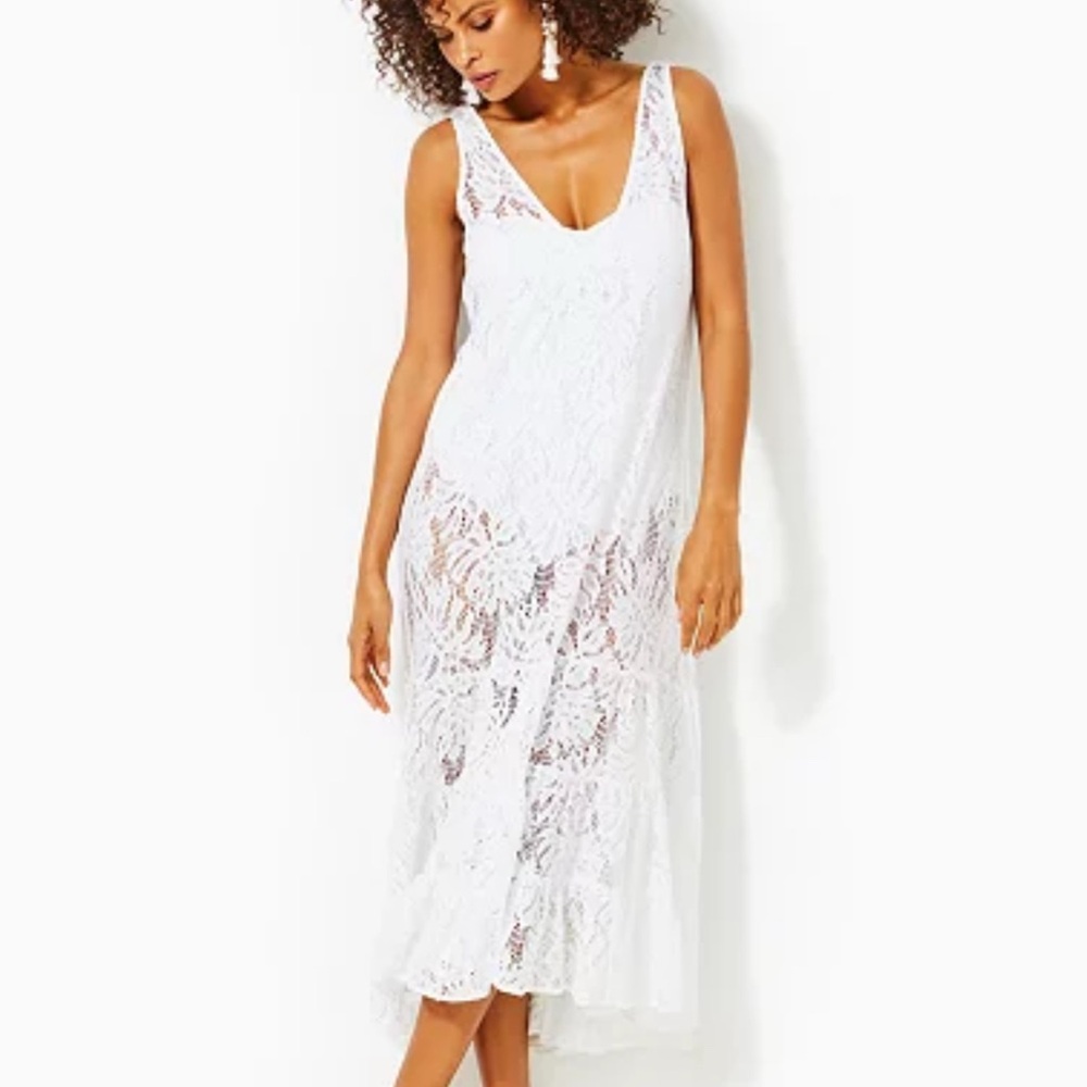 Lilly Pulitzer White Lace Swim Cover